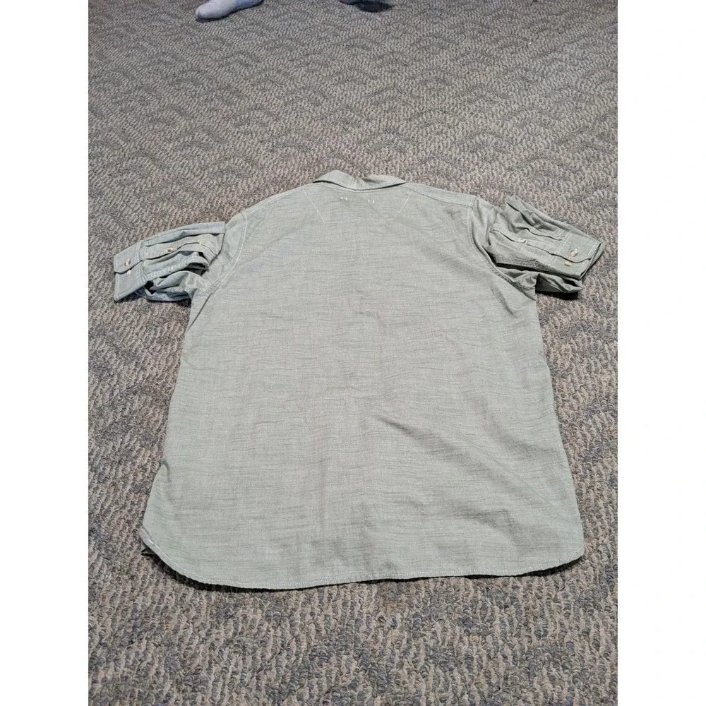 The North Face Mens XL Long Sleeve Button Down Shirt Sage Green Heathered Pocket - Picture 4 of 6